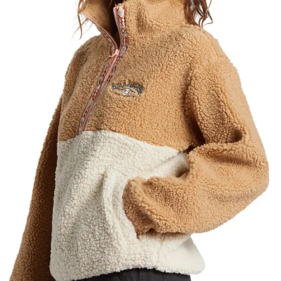 Women’s Billabong Horizon Color Block Half-Zip Fleece Pullover Sweatshirt Medium - Picture 5 of 8